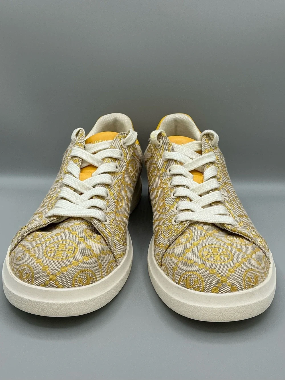 Tory Burch Howell T Monogram Goldfinch Yellow Low Top Sneakers